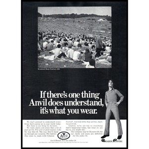 1970 Anvil Brand Fashion Clothing Vintage Print Ad Woodstock 1969 Wall Art Photo